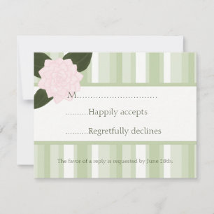 Camellia e Stripes - Cartão RSVP de Casamento