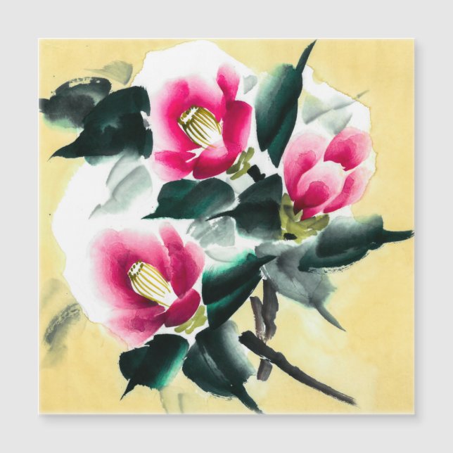 Camellia em neve pintada em sumie (Frente)