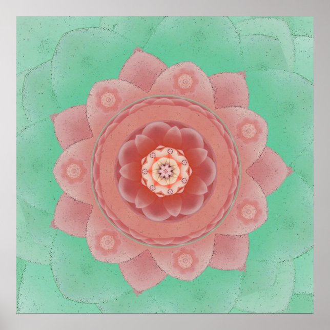 Camellia Lotus Mandala Impressão (Frente)