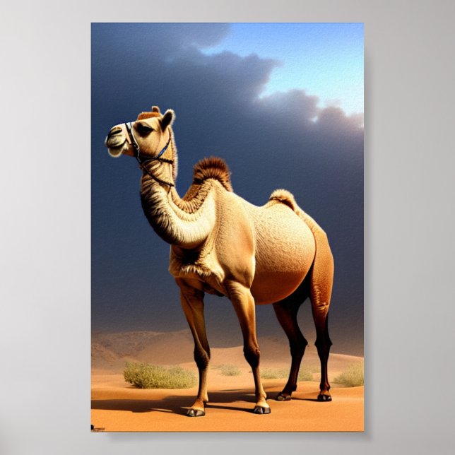 camelo na poster de arte do deserto (Frente)
