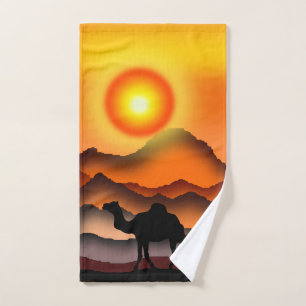 Camelo No Solo Deserto Do Bath Toalha - Pintura