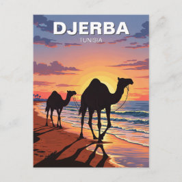 Camelos na Ilha Djerba Tunísia Cartão Postal de Vi