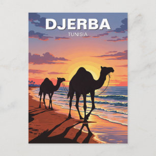 Camelos na Ilha Djerba Tunísia Cartão Postal de Vi