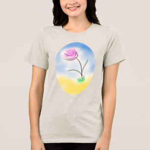Cameo Estilizado de Flor Rosa Feliz