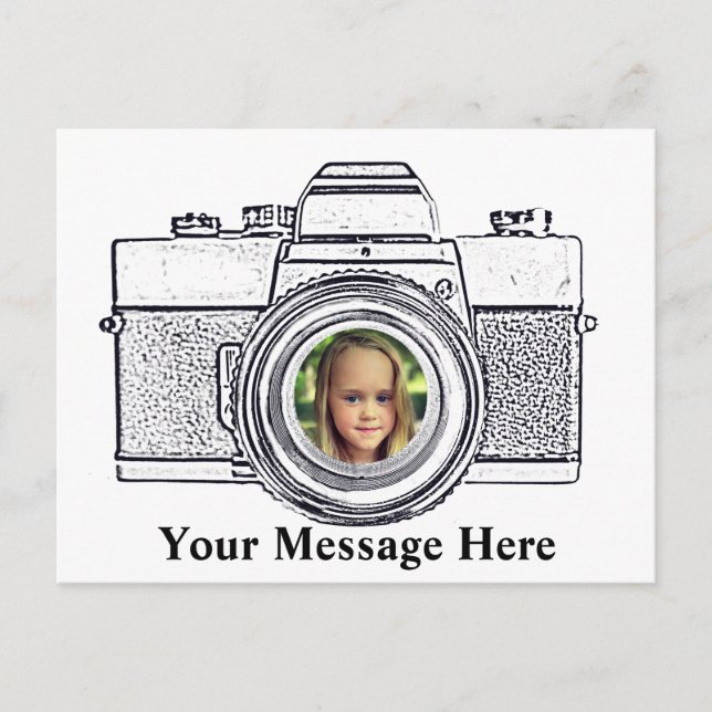 Câmera com seu cartão postal fotográfico (Frente)