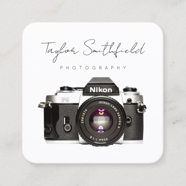 Câmera de cinema fina linha Cartão de visita de fo (Frente)