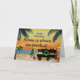 Câmera de Natal de Férias RV em cartões de sol de