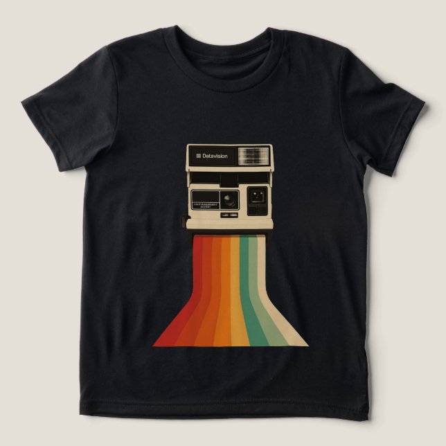 Câmera Retro com Impressão de Arco-Íris (Design frontal)