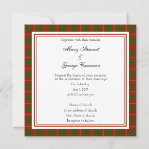 Cameron Scottish Wedding Square Convite