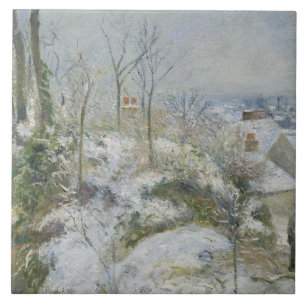 Camille Pissarro - Rabbit Warren em Pontoise, neve