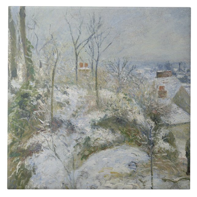 Camille Pissarro - Rabbit Warren em Pontoise, neve (Frente)