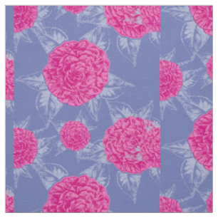 Camillia pinta desenho estampado tecido azul-rosa