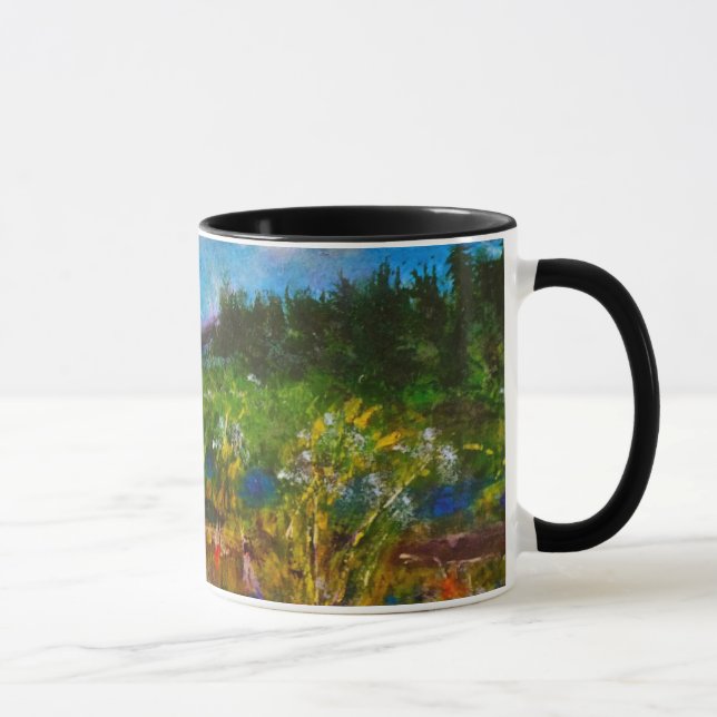 "Caminhada comigo" arte da caneca da paisagem (Direita)