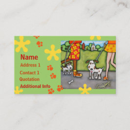 Caminhada do verão com cartões de visitas dos cães