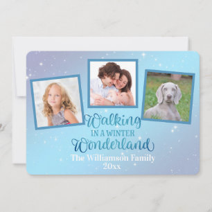 Caminhando Em Uma Maravilha De Inverno Três Fotog