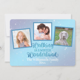 Caminhando Em Uma Maravilha De Inverno Três Fotogr