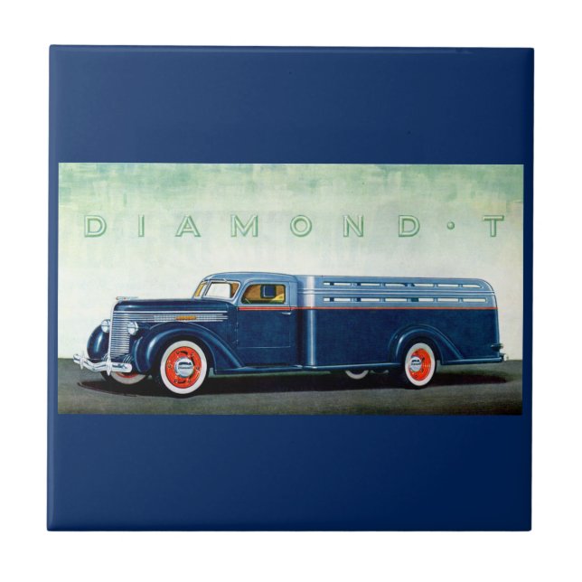 caminhão azul Diamond T de 1937 (Frente)