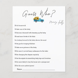 Caminhão de Aquarela com Girassóis Adivinhe Quem J