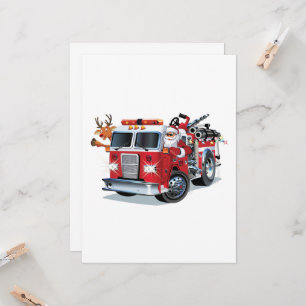 Caminhão de bombeiros de Natal de desenho animado