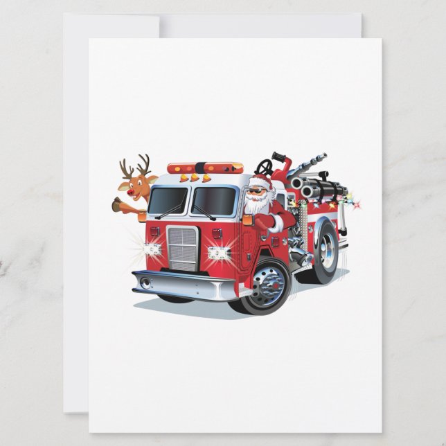 Caminhão de bombeiros de Natal de desenho animado (Frente)