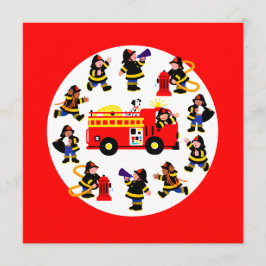 Caminhão de Fogo com Bombeiros Ocupados