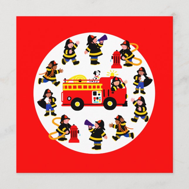 Caminhão de Fogo com Bombeiros Ocupados (Frente)