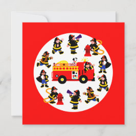 Caminhão de Fogo com Bombeiros Ocupados