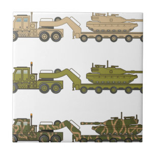 Caminhão militar que puxa o tanque