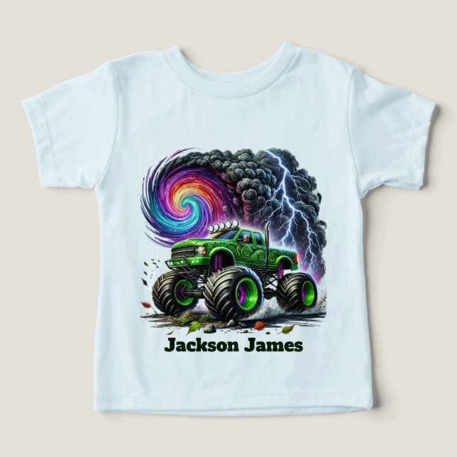 Caminhão monstro de meninos legais personalizável  (Design frontal)