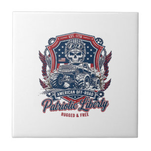 Caminhão Monstro Patriótico 1776 Crânio Off Road P