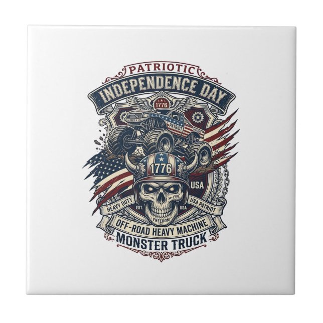 Caminhão Monstro Patriótico 1776 Off Road Skull Pe (Frente)