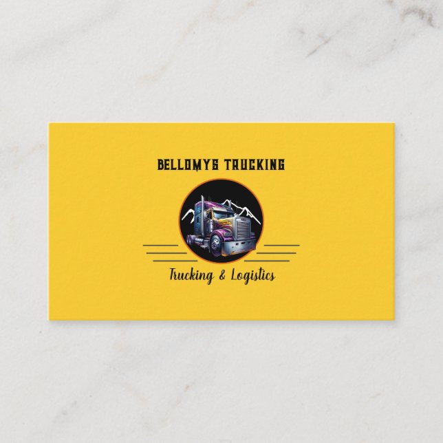 Caminhão Semi E Cartão de visita Logística (Frente)