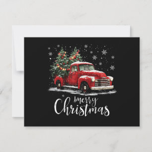 Caminhão Vermelho Antigo Papai Noel Árvore Feliz N