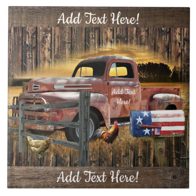 Caminhão Vermelho Antiquado Vintage Caminhão Fazen (Frente)