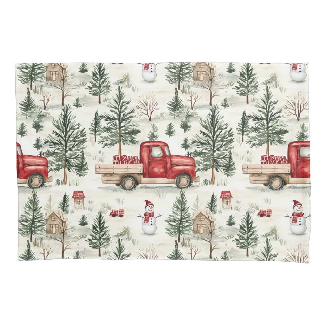 Caminhão Vermelho com presentes e boneco de neve (Frente)