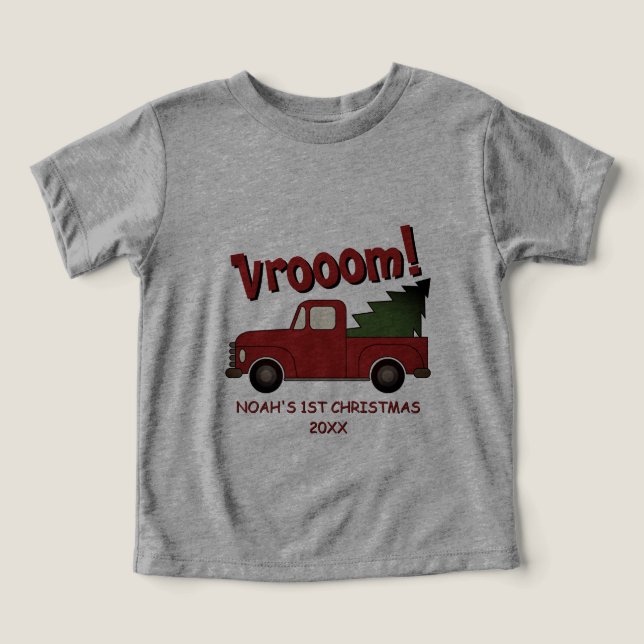 Caminhão vermelho fofo com árvore de Natal persona (Design frontal)