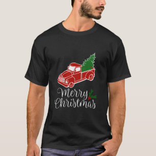 Caminhão Vermelho Vintage Com Camisa De Árvore De