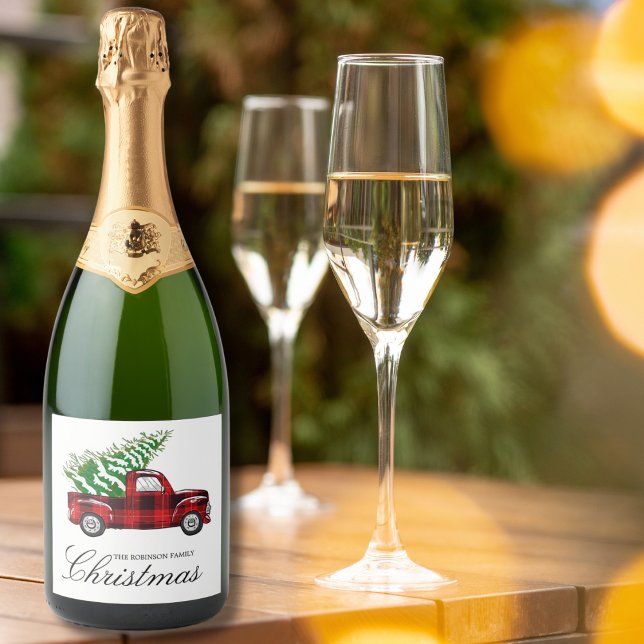 Caminhão Vintage de Natal Elegante da Xadrez Verme (Criador carregado)