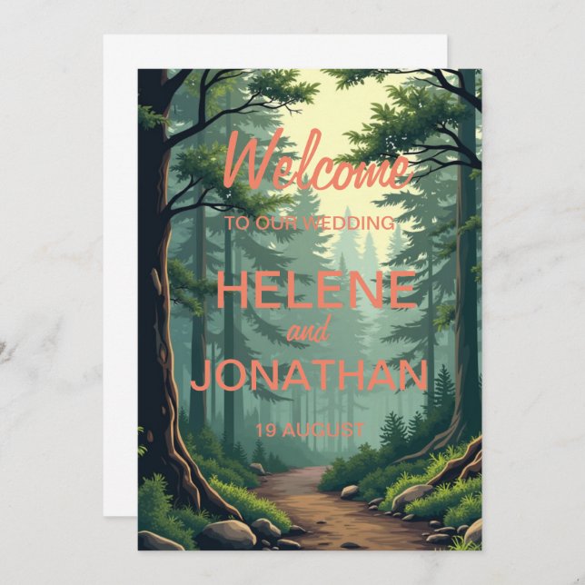 Caminho da Natureza: Um Cartão de Convite Serene p (Frente/Verso)