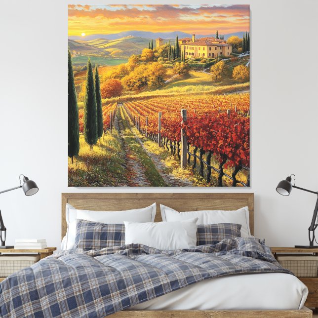 Caminho da Vinha Dourada – Tuscany Premium Canvas (Insitu(Quarto))