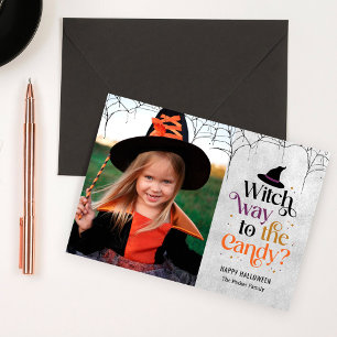 Caminho De Bruxa Para O Cartão com fotos De Hallow