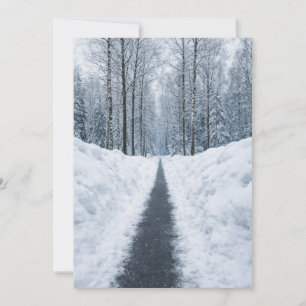 Caminho de Floresta de Inverno Nebulosa Convite de