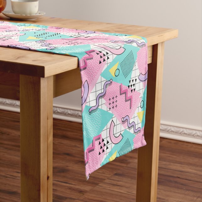 Caminho De Mesa Grande 80's Memphis Active Pink Light Turquoise (No Local)