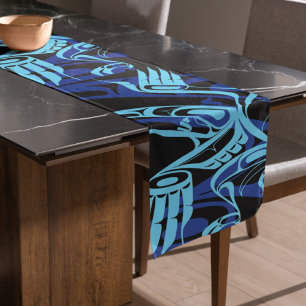 Caminho De Mesa Grande Arte Nativa Do Pássaro Negro Azul-Águia