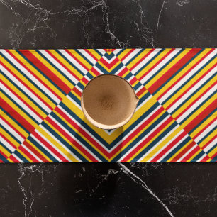 Caminho De Mesa Grande Bandas Diagonais Multicolores