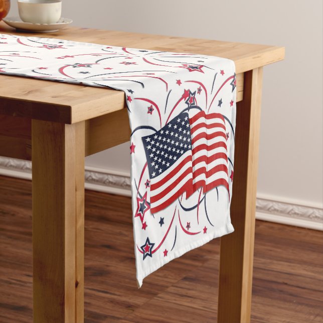 Caminho De Mesa Grande Bandeira Americana e Fireworks (No Local)