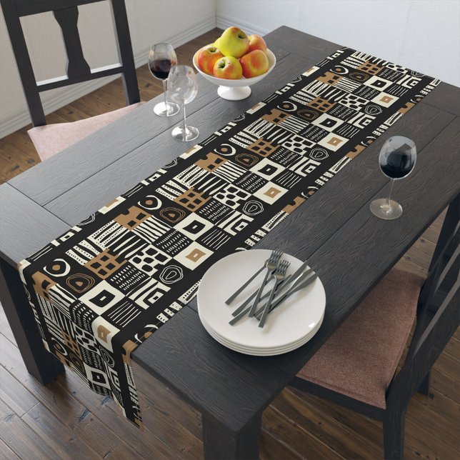 Caminho De Mesa Grande Belo Na moda Afro de Mesa de Lama (Beautiful Stylish African Mud Cloth Table Runner)