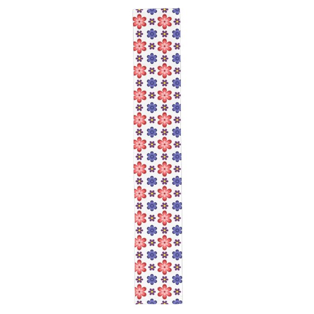 Caminho De Mesa Grande Boho Blue Purple Red Flowers Large Table Runner (Frente)