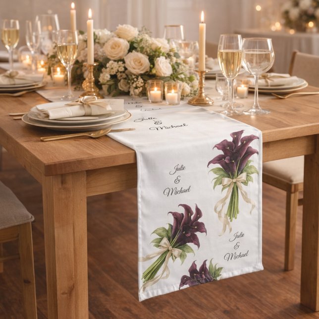 Caminho De Mesa Grande Calla Lillies Wreath Wedding Decor Newlyweds (Criador carregado)