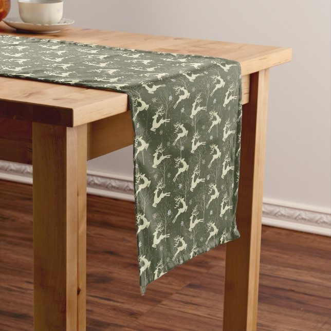 Caminho De Mesa Grande Cheerful Christmas Reindeer Table Runner (No Local)